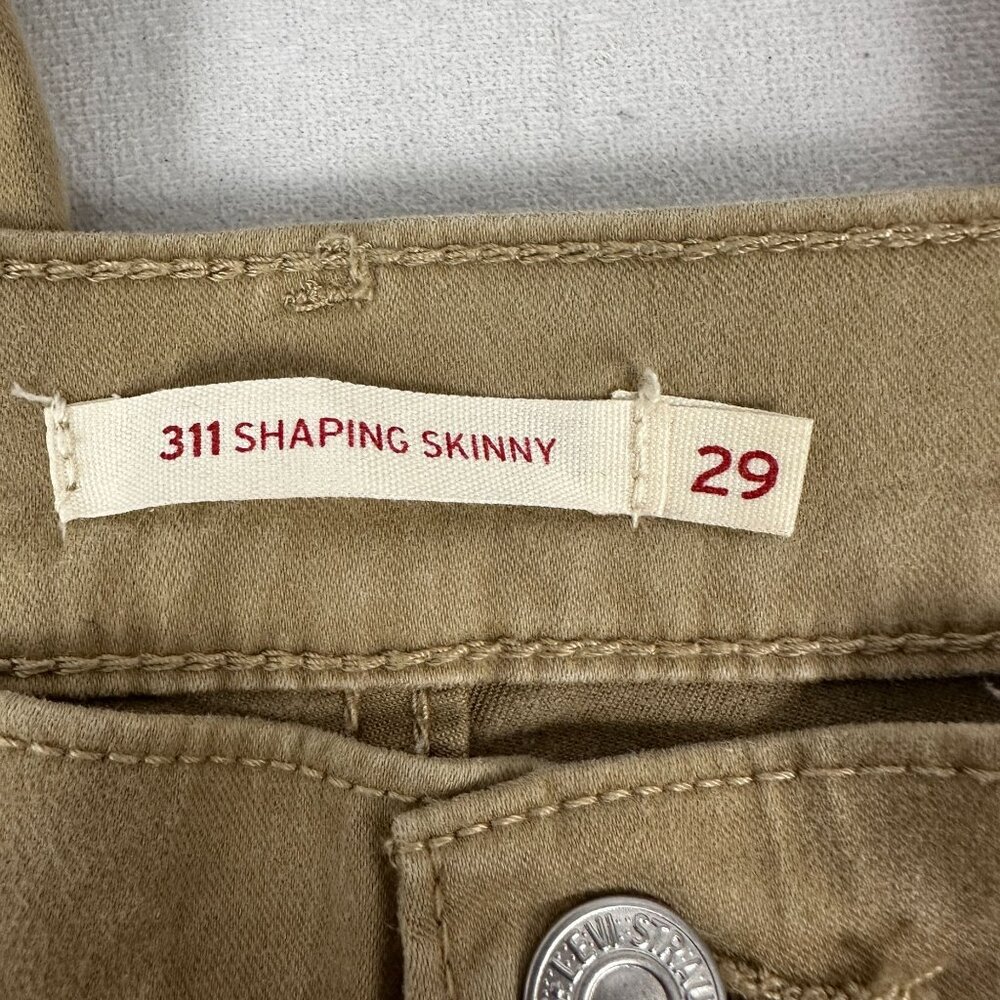 Levis 311 Shaping Skinny Jeans Womens Size 29 Tan Cotton Blend - Picture 3 of 8